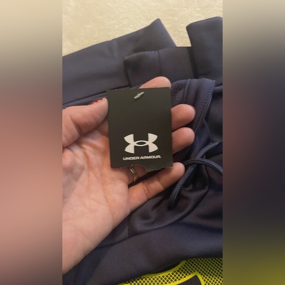 Under Armour Men's UA Fleece Big Logo Hoodie Sweatshirt Medium Blue - Picture 8 of 12